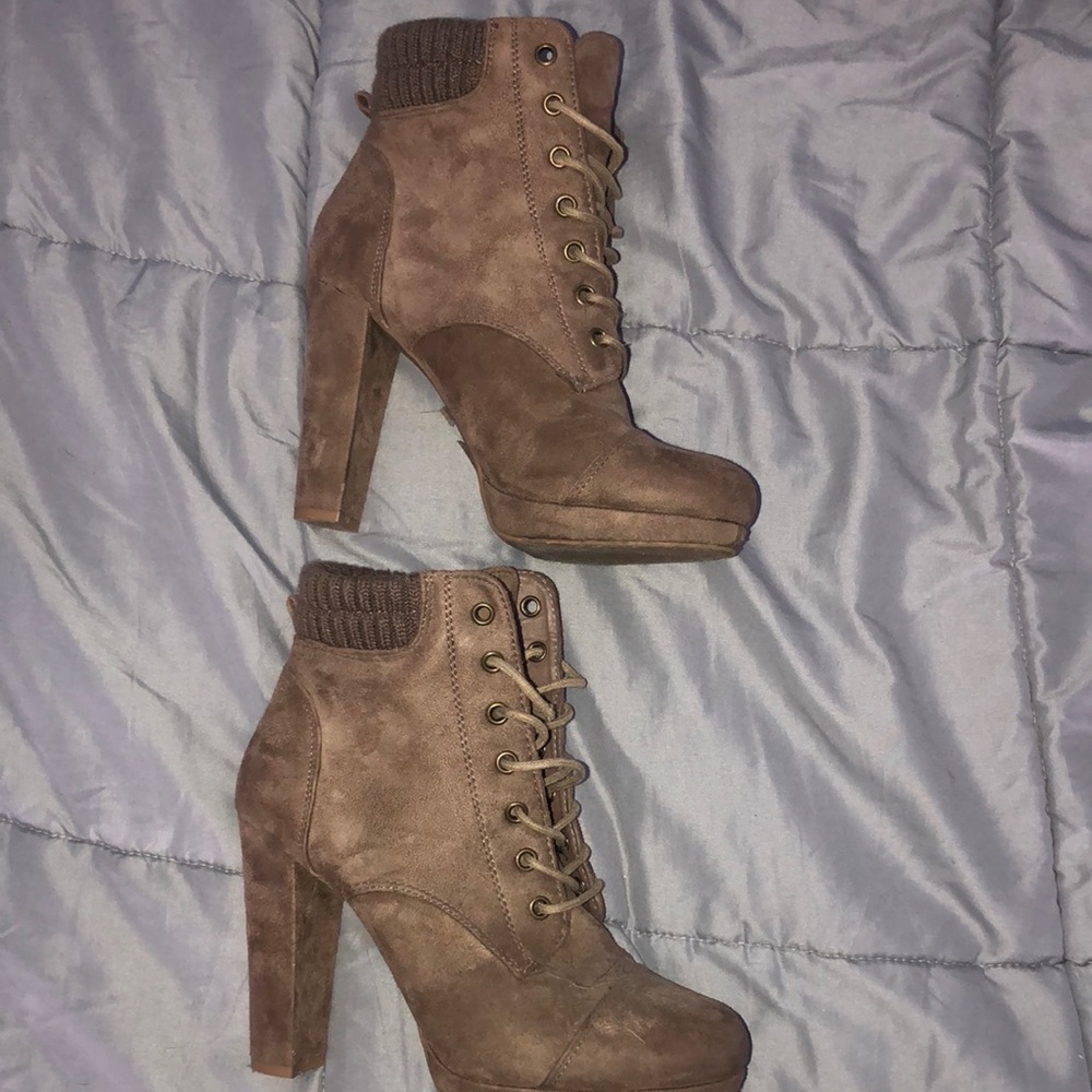 Combat heel boots